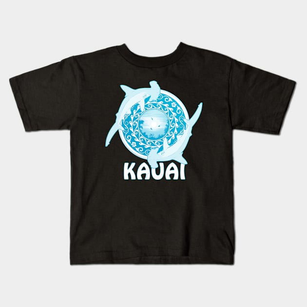 Kauai Scalloped Hammerhead Sharks Kids T-Shirt by NicGrayTees